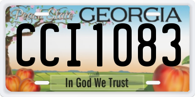 GA license plate CCI1083