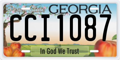 GA license plate CCI1087