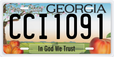 GA license plate CCI1091