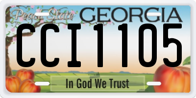 GA license plate CCI1105