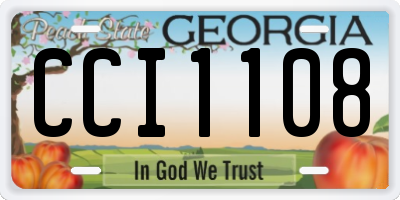 GA license plate CCI1108