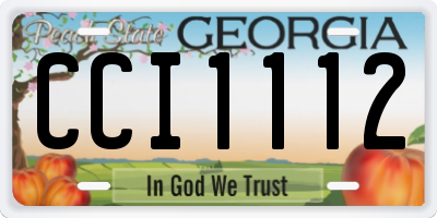 GA license plate CCI1112