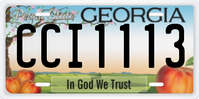 GA license plate CCI1113
