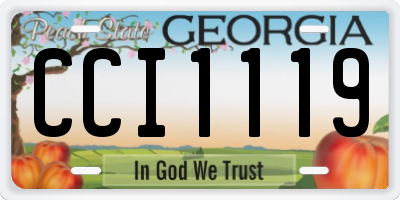 GA license plate CCI1119