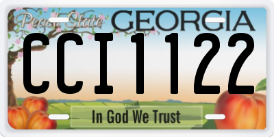 GA license plate CCI1122
