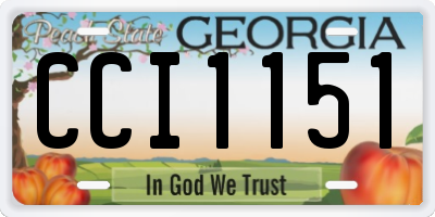 GA license plate CCI1151