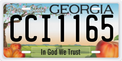 GA license plate CCI1165