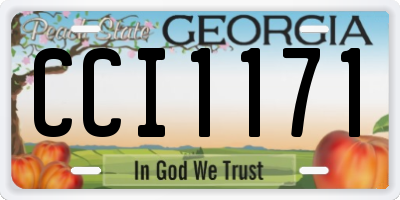 GA license plate CCI1171
