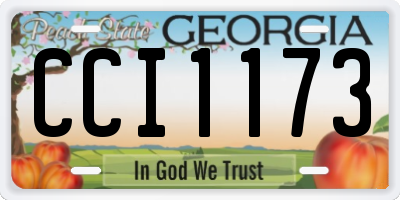 GA license plate CCI1173