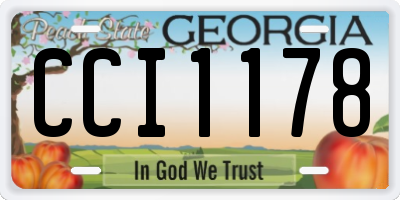 GA license plate CCI1178