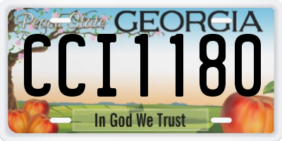 GA license plate CCI1180