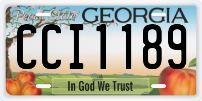 GA license plate CCI1189