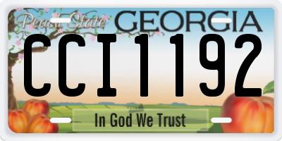 GA license plate CCI1192