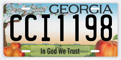 GA license plate CCI1198