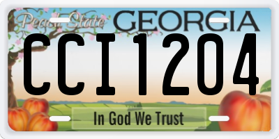 GA license plate CCI1204