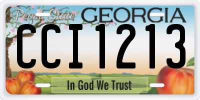 GA license plate CCI1213