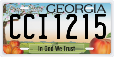 GA license plate CCI1215