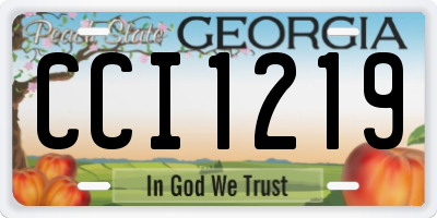 GA license plate CCI1219