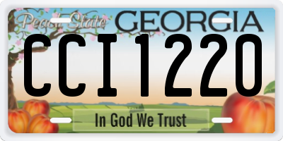 GA license plate CCI1220
