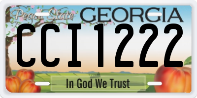 GA license plate CCI1222