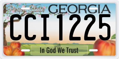GA license plate CCI1225