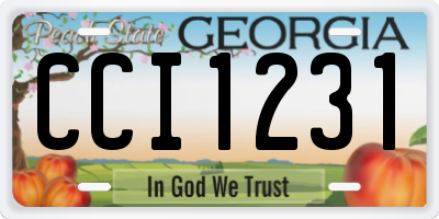 GA license plate CCI1231