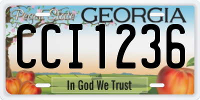 GA license plate CCI1236