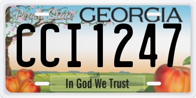 GA license plate CCI1247