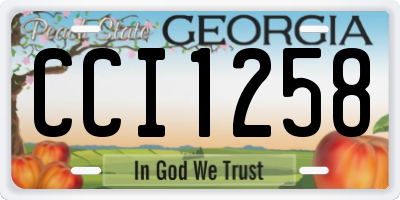 GA license plate CCI1258