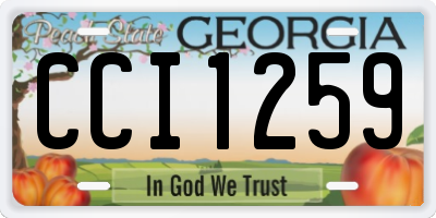 GA license plate CCI1259
