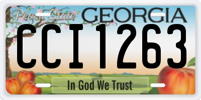 GA license plate CCI1263