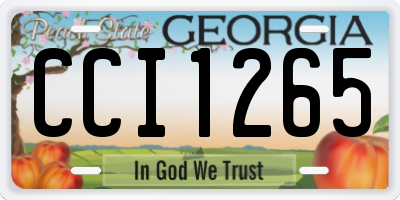 GA license plate CCI1265