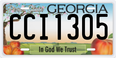 GA license plate CCI1305