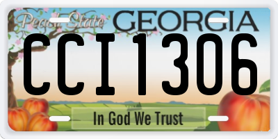 GA license plate CCI1306