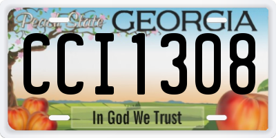 GA license plate CCI1308