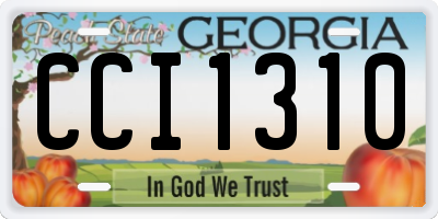 GA license plate CCI1310