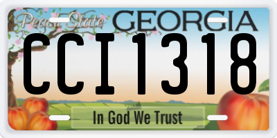 GA license plate CCI1318