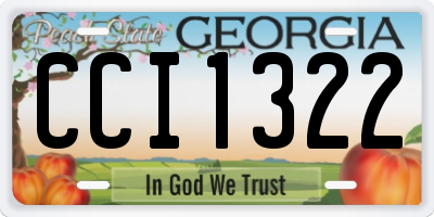 GA license plate CCI1322