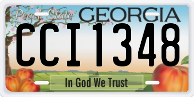 GA license plate CCI1348