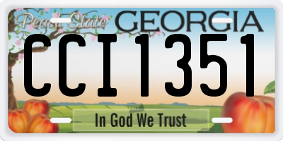 GA license plate CCI1351