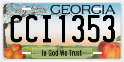 GA license plate CCI1353