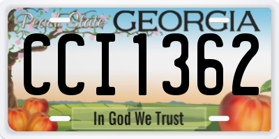 GA license plate CCI1362