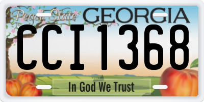 GA license plate CCI1368