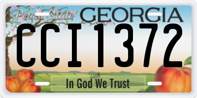 GA license plate CCI1372