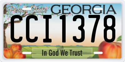 GA license plate CCI1378