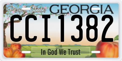 GA license plate CCI1382
