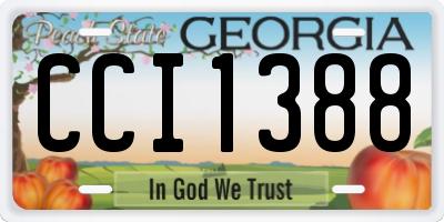 GA license plate CCI1388
