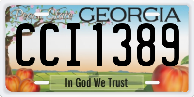GA license plate CCI1389