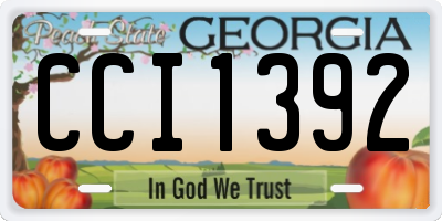 GA license plate CCI1392