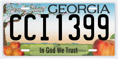 GA license plate CCI1399
